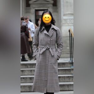 Women’s check trench coat